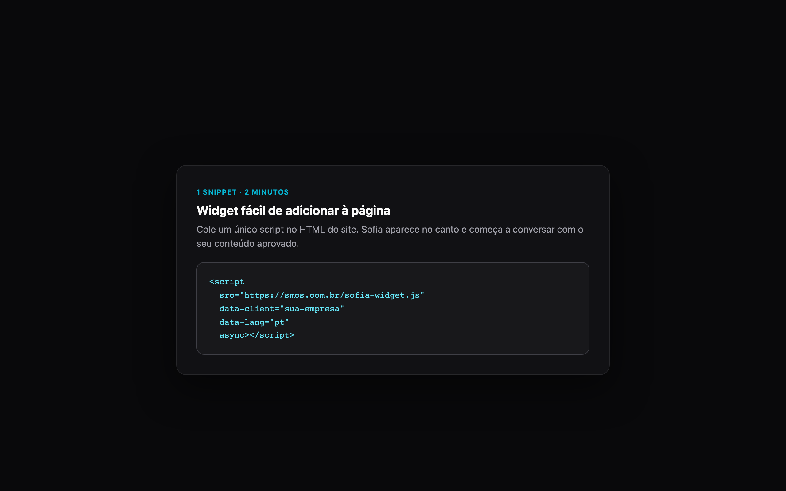 Sofia widget install snippet